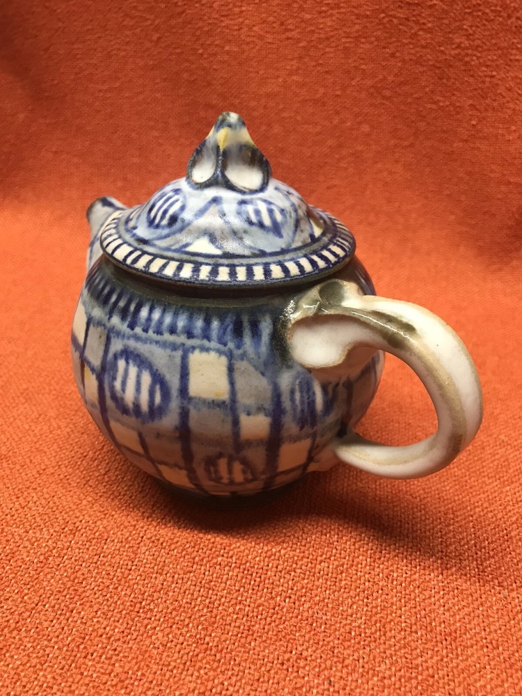 Mid Century Studio Pottery Ceramic Tea Pot Signed