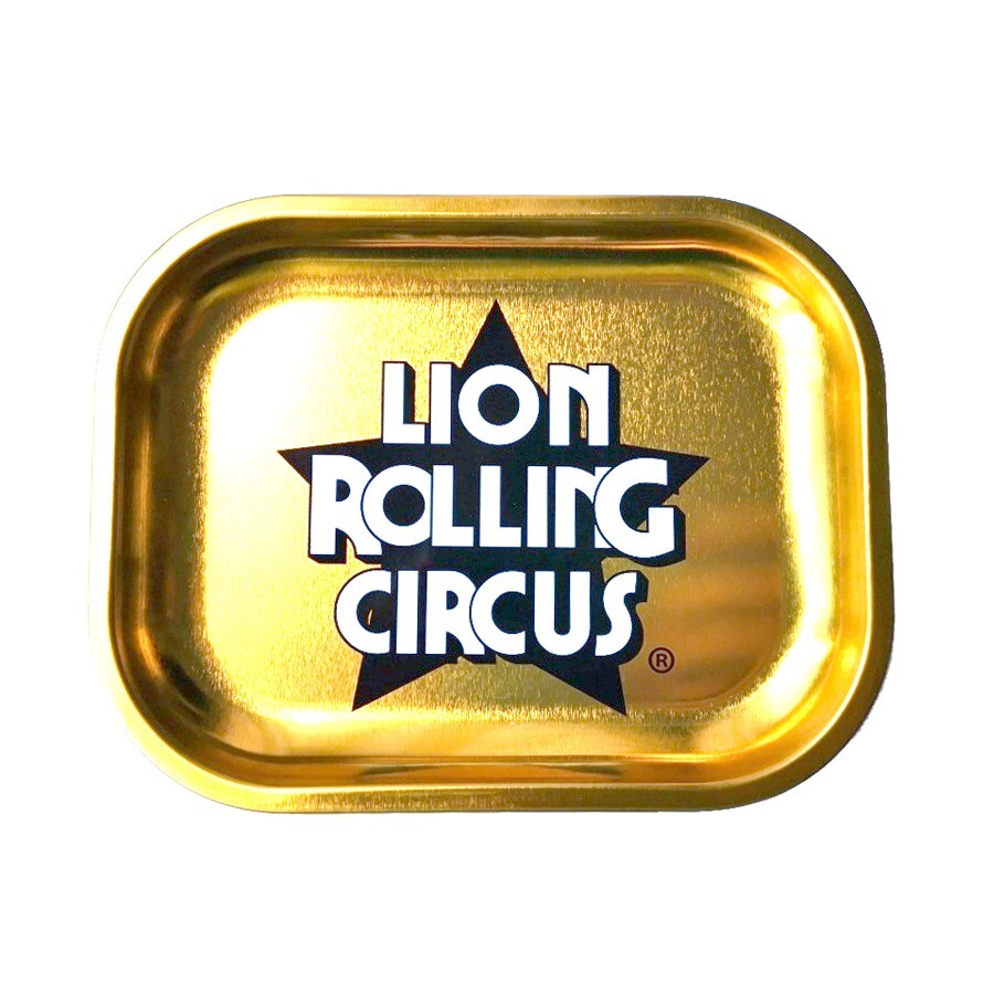 LION ROLLING CIRCUS ROLLING TRAY SILVER OR GOLD, SMALL SIZE