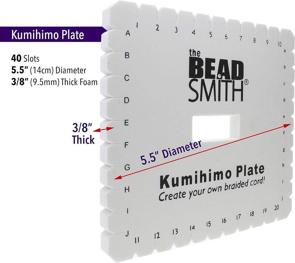 BeadSmith Kumihimo 6"Square Disk Create Your Own Flat Braids
