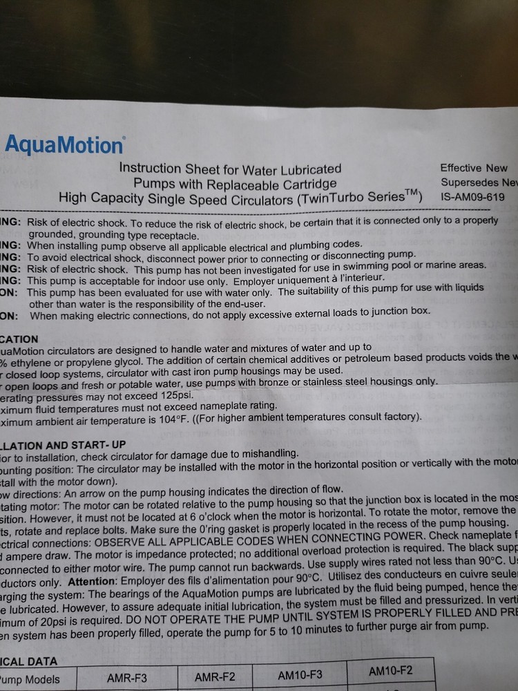 AquaMotion AM10-F3 Twin Turbo-Cast iron Water Circulator