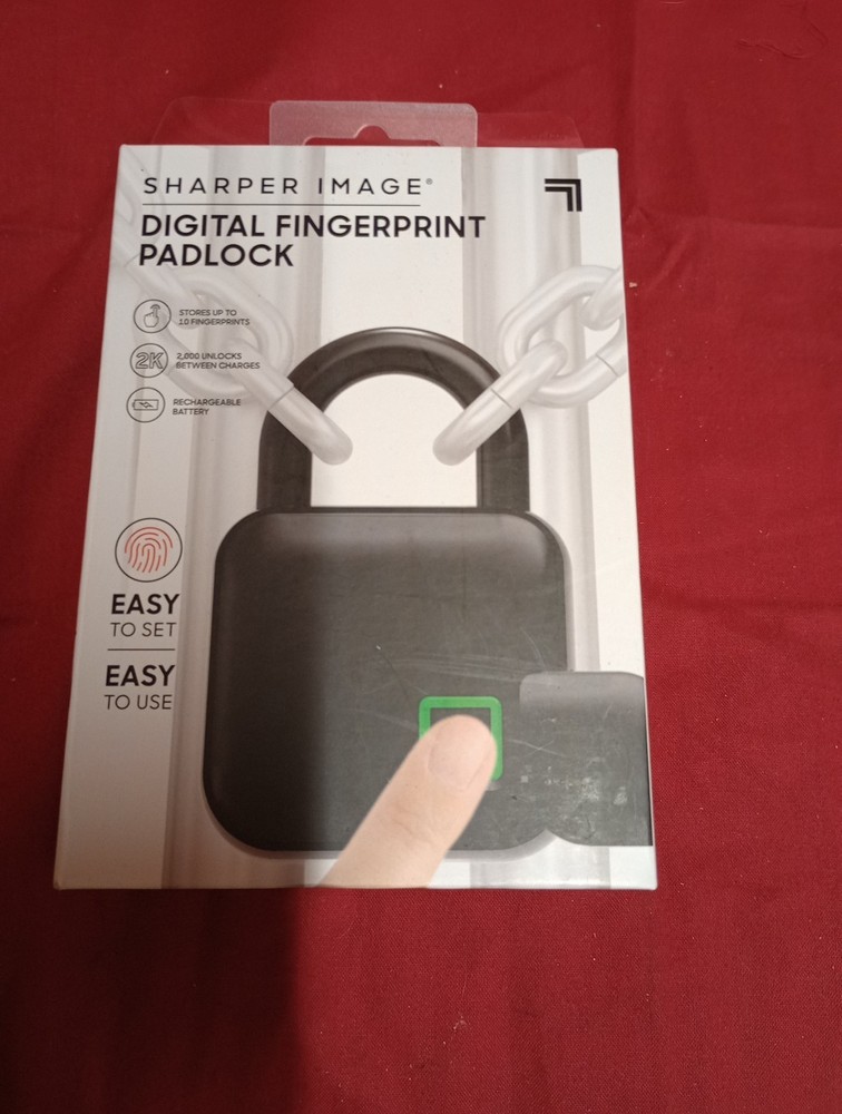 Sharper Image  DIGITAL FINGERPRINT PADLOCK, Black.