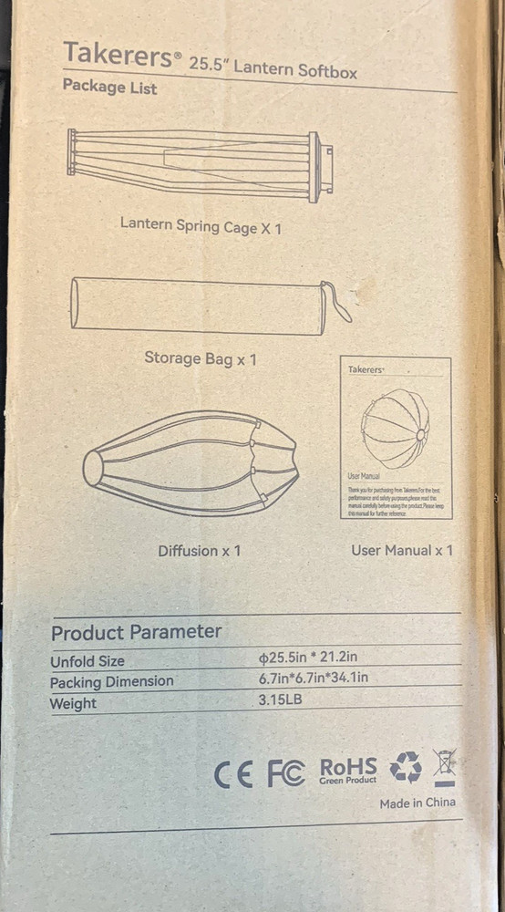 Takerers SK65 25.5" Lantern Softbox, With protective carrying case