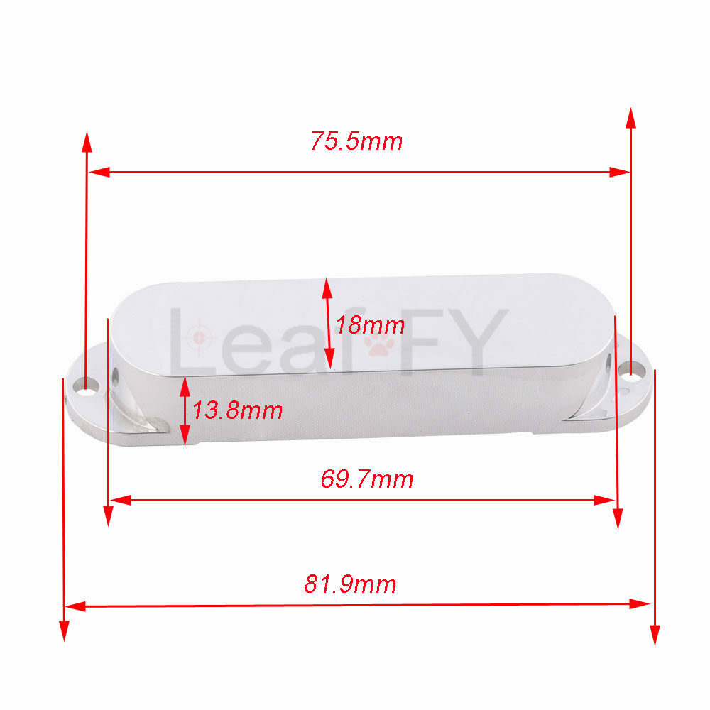 2 Sets Strat Style Single Coil Guitar Pickup Cover Chrome Plated
