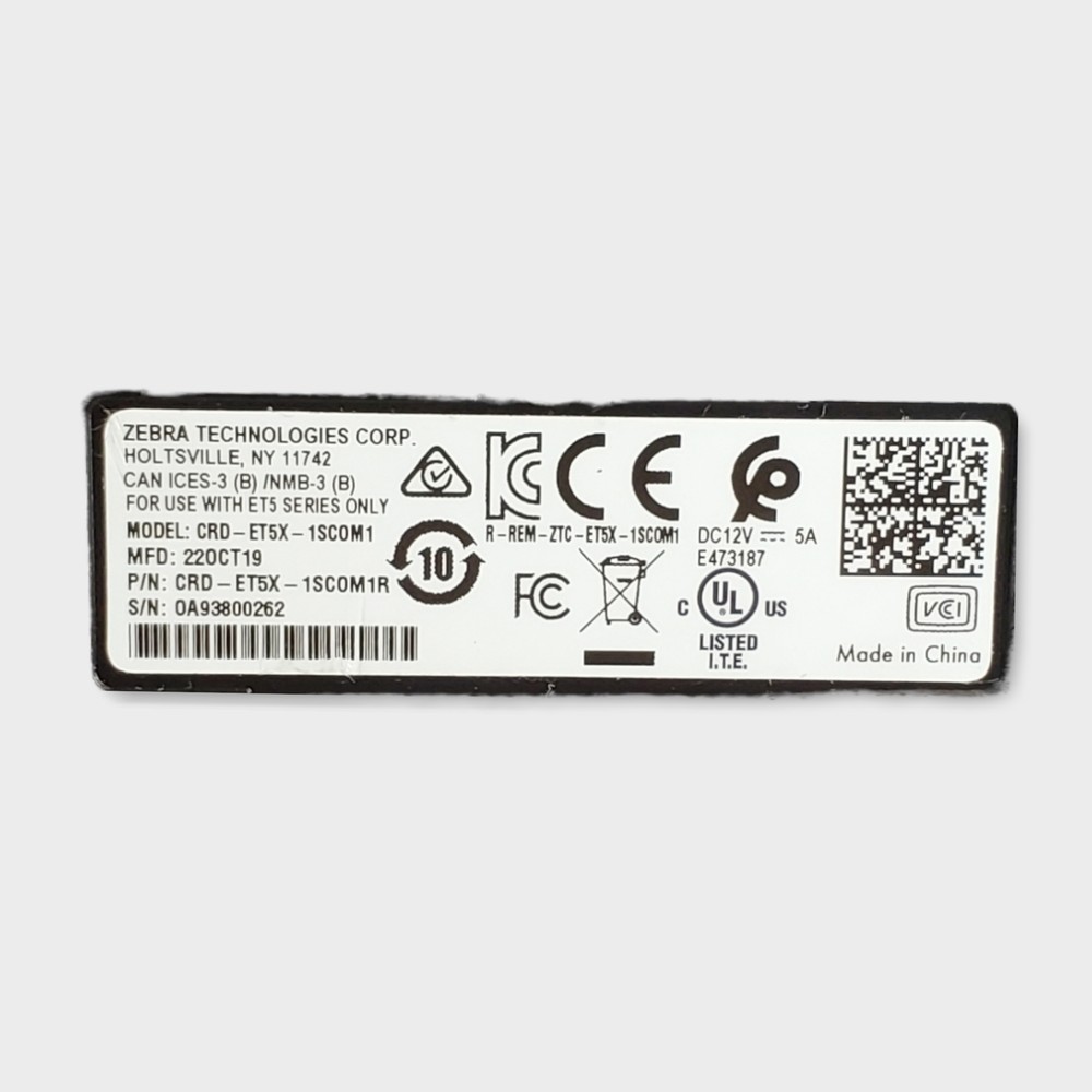 Zebra ET5X Charging Cradle- CRD-ET5X-1SCOM1R