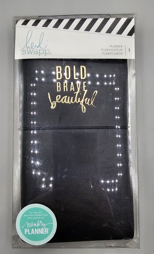 Heidi Swapp Memory Planner Bold Brave Beautiful Black with Additional Planner