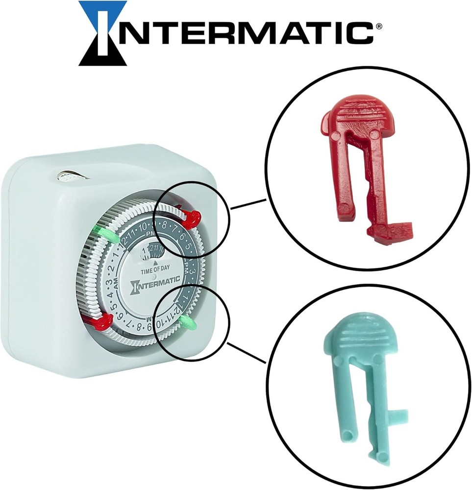 Intermatic Cycle Timer Clock ON/OFF Plastic Switch Trippers - 2 Red, 2 Green