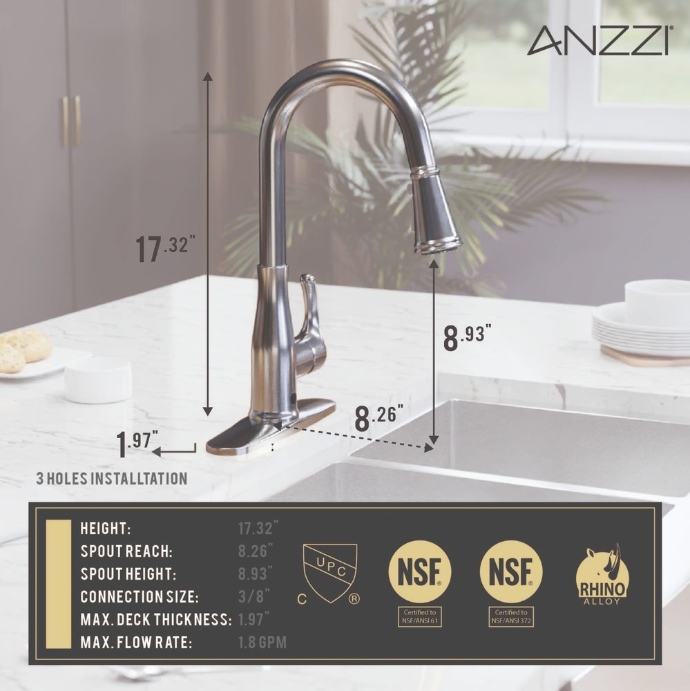 Sifo Hands Free Touchless 1-Handle Pull-Down Sprayer Kitchen Faucet with Motion