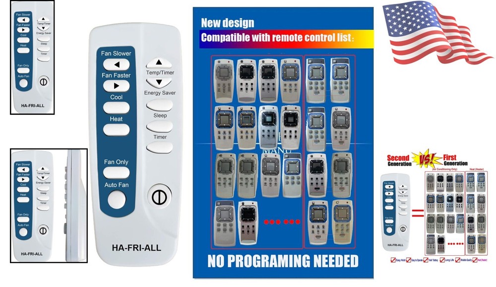 Replacement Frigidaire AC Remote Control - Compatible with 22+ Models