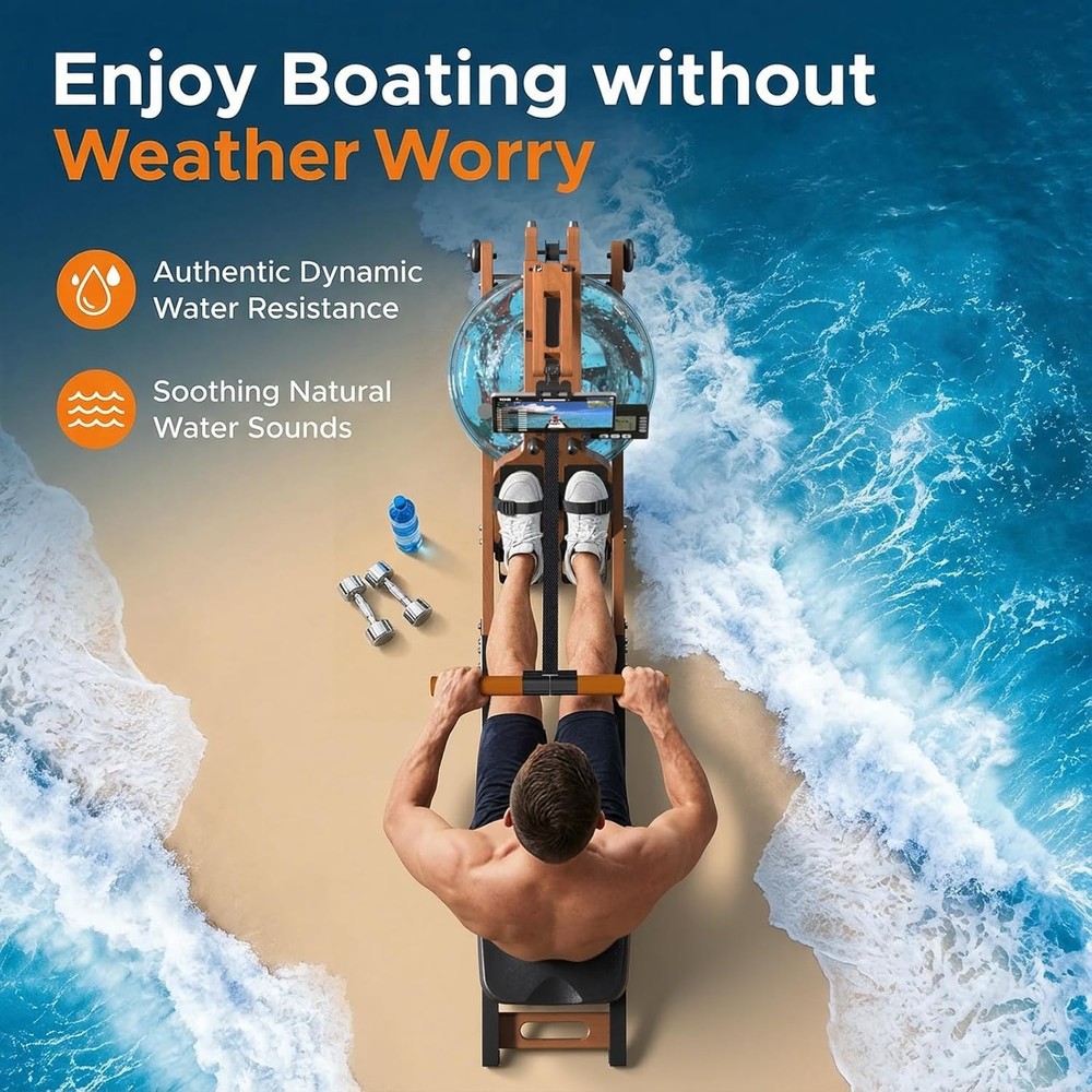 Rowing Machines for Home,Water Rowing Machine with Foldable Design,400LBS Capaci