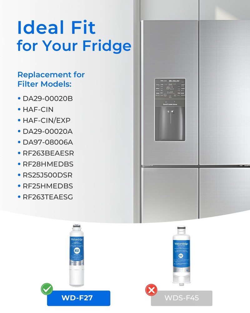 Waterdrop DA29-00020B Refrigerator Water Filter, Replacement for Samsung HAF-CIN