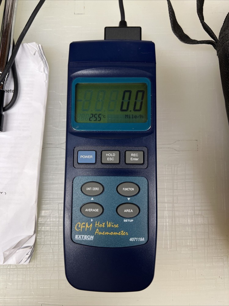 Extech 407119A Heavy Duty Hot Wire CFM Anemometer