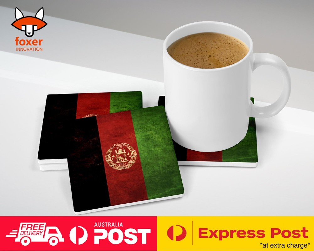 COASTER COFFEE DRINKING MAT|AFGHANISTAN COUNTRY FLAG 1