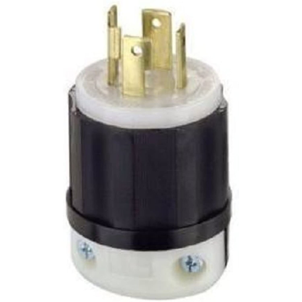 Leviton 021-02711-0PB Locking Plug, Black/White