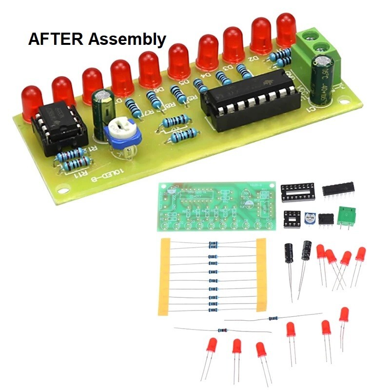 Light Chaser Sequencer Follower Module RED BLUE GREEN YELLOW WHITE LED DIY Kit