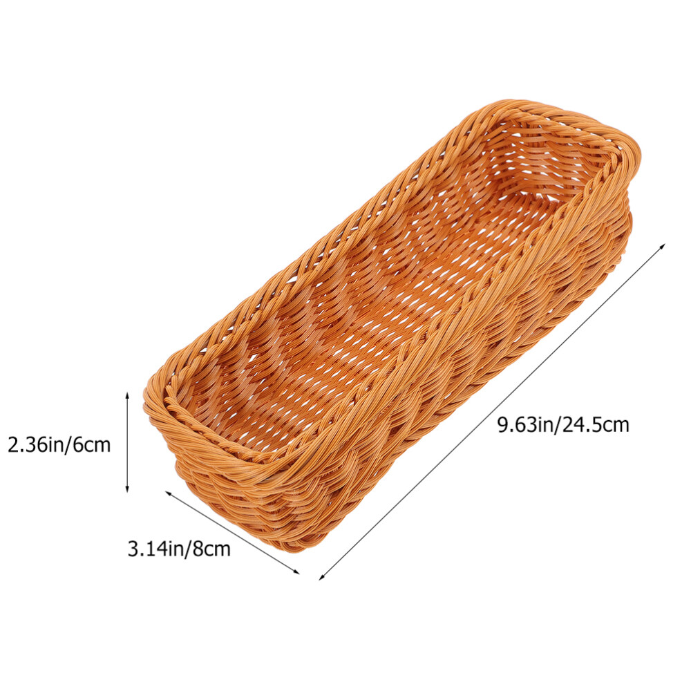 2Pcs Wicker Basket Small Narrow Woven Storage Baskets Kitchen Box