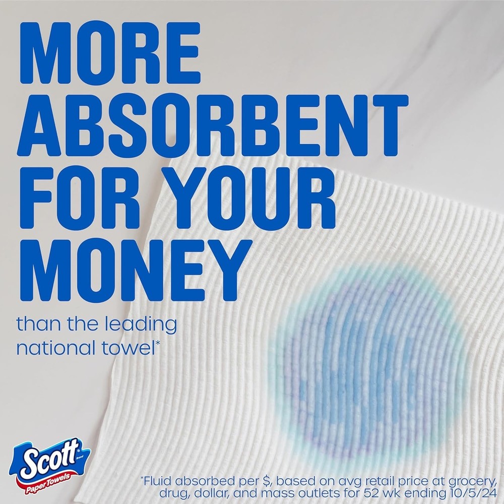 Scott Paper Towels, 6 Double Rolls = 12 Regular Rolls (108 Sheets Per Roll)