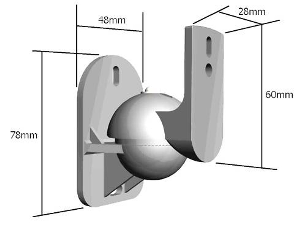 5 Silver Surround sound speaker brackets wall mount for Panasonic - 5 Silver