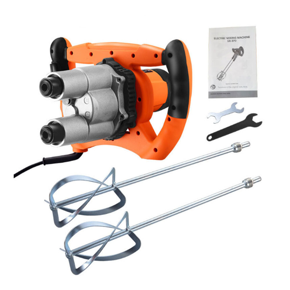 Handheld Double Pole Mixer Paint Cement Mixing Power Tools Plastering Machine