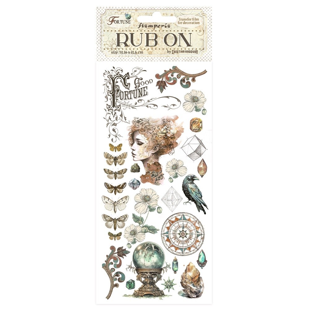 Stamperia Rub-On 4"X8.5"-Fortune Face