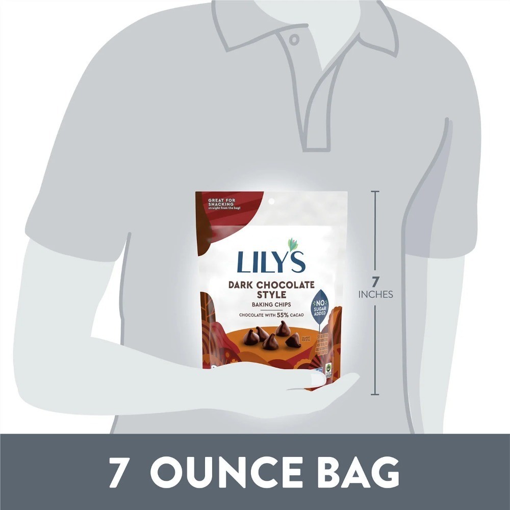 Dark Chocolate Style No Added Sugar Baking Chips, Bag 7 oz