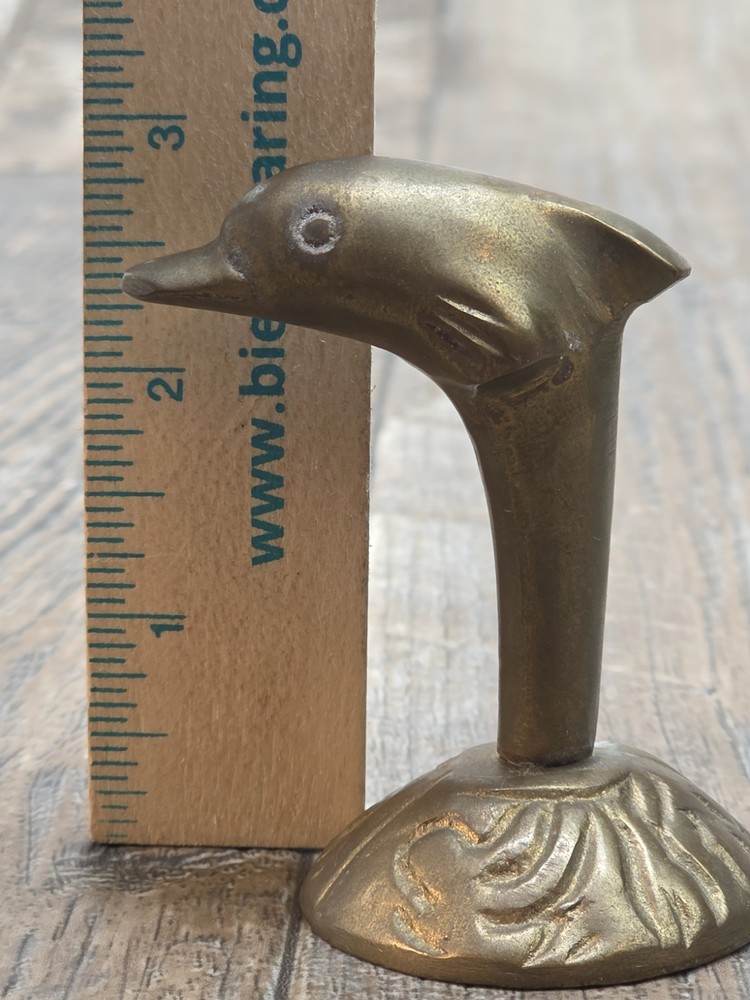 Solid Brass, Dolphin Jumpin Wave,. Flipper. India. Keepsake collectable
