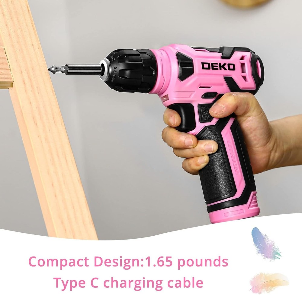 Powerful 8V Cordless Drill Kit: LED, 42PC Accessories & Variable Speed Control