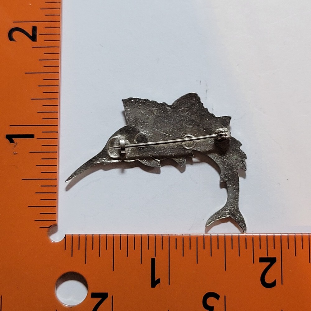 Blue Marlin Enamel Brooch Pin