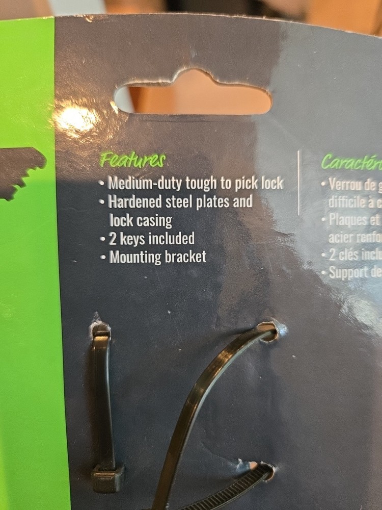 EVO Lockdown Folding Lock with 2 Keys and Mounting Bracket Black