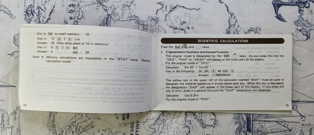 Sharp EL-515 Scientific Calculator Instruction Manual Booklet