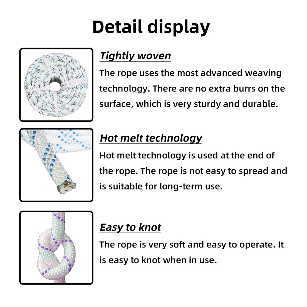 Double Braid Polyester Rope Arborist Bull Rope Pulling Rigging Line 3/4"x150'