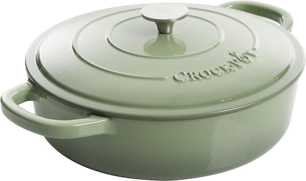 Pot Enameled Cast Iron Braiser W/ Lid 5-Quart Durable Cookware Kitchen