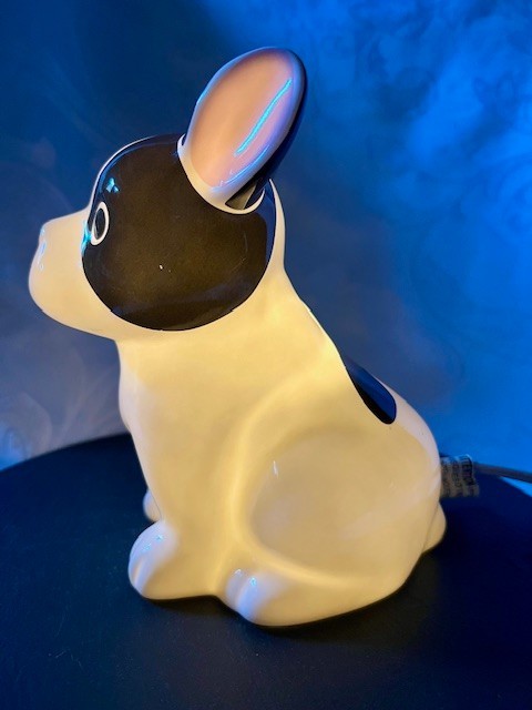 French Bull Dog Black and White Ceramic Night Light