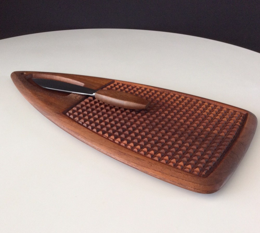 Danish Modern Mid Century Digsmed Denmark Solid Teak Cheese/Meat Cutting Board