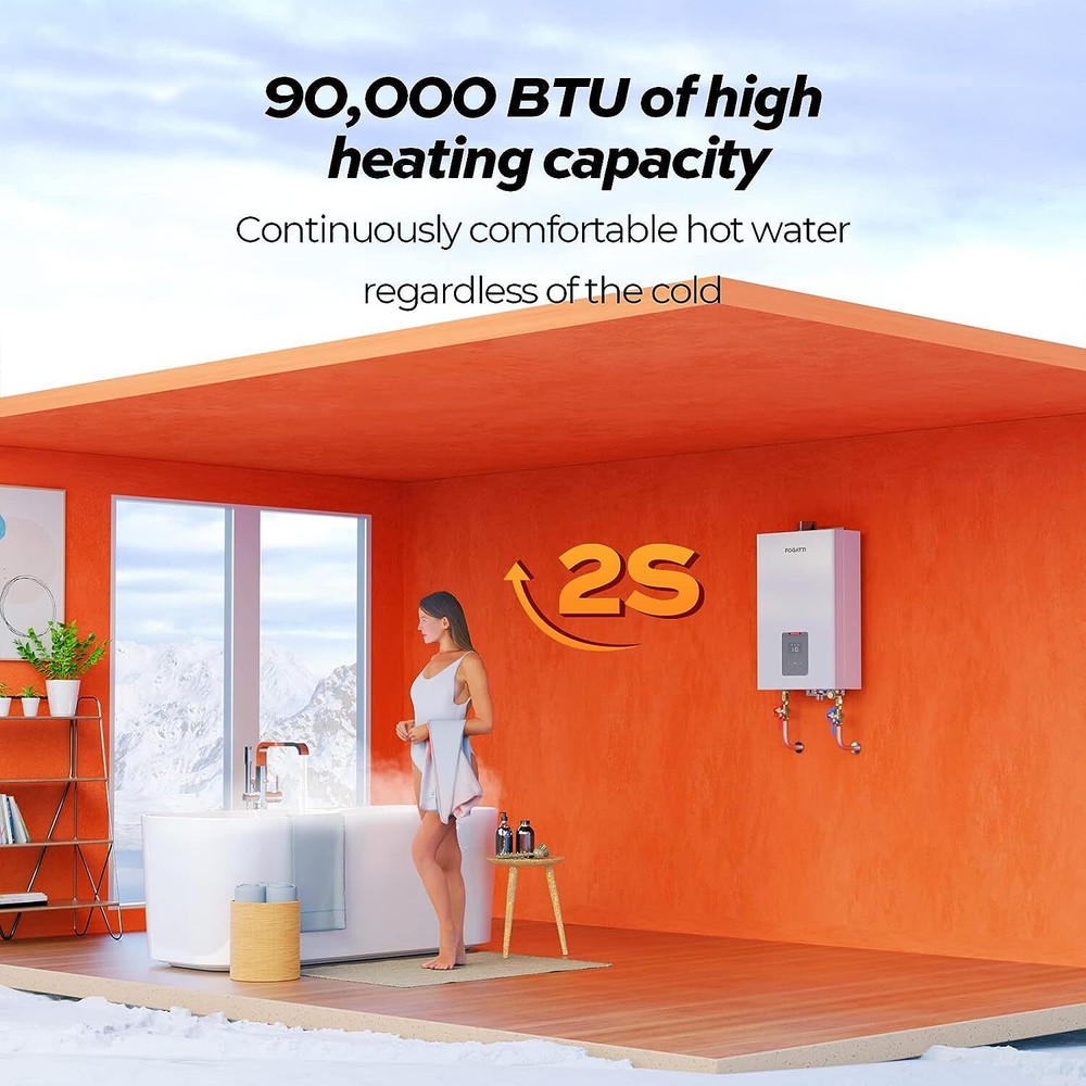 【99% NEW】Propane Tankless Hot Water Heater 4.0GPM 90,000BTU Whole House Instant