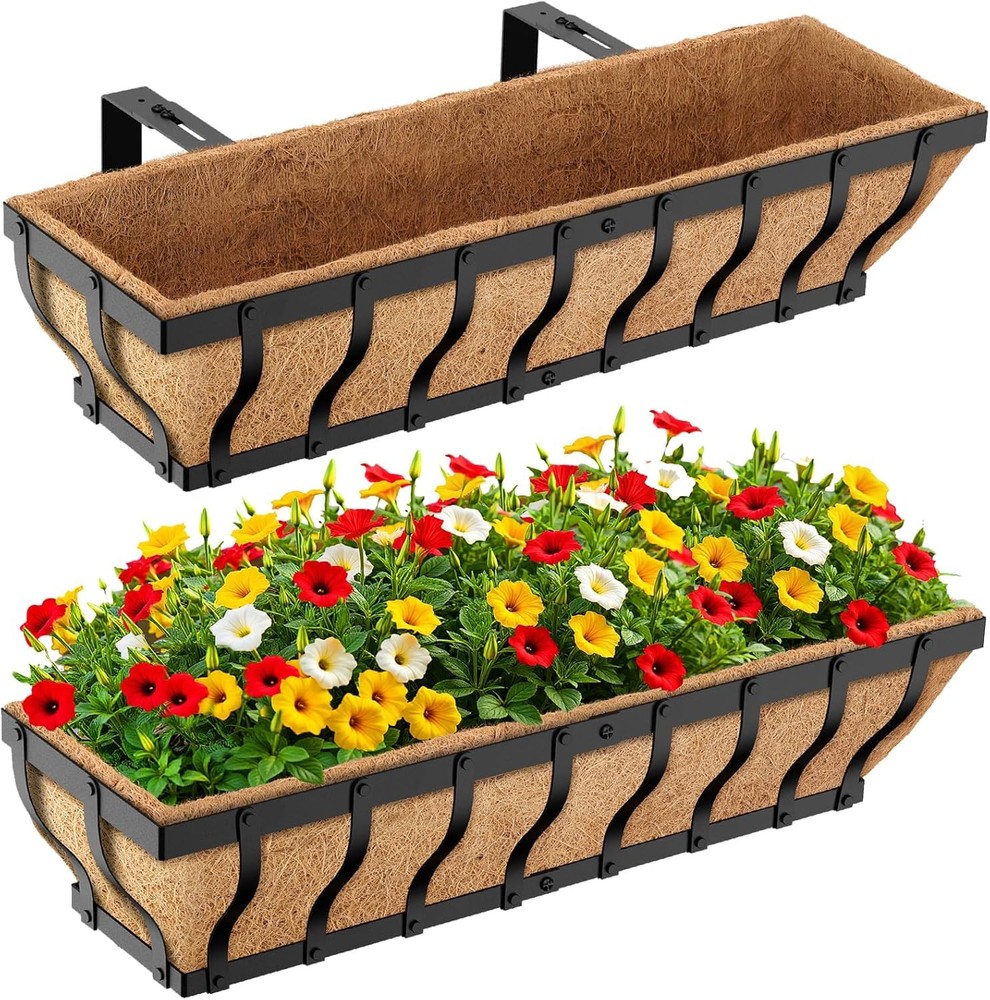 Railing Planter Boxes Heavy Duty Window Box Planters Adjustable Balcony Planters