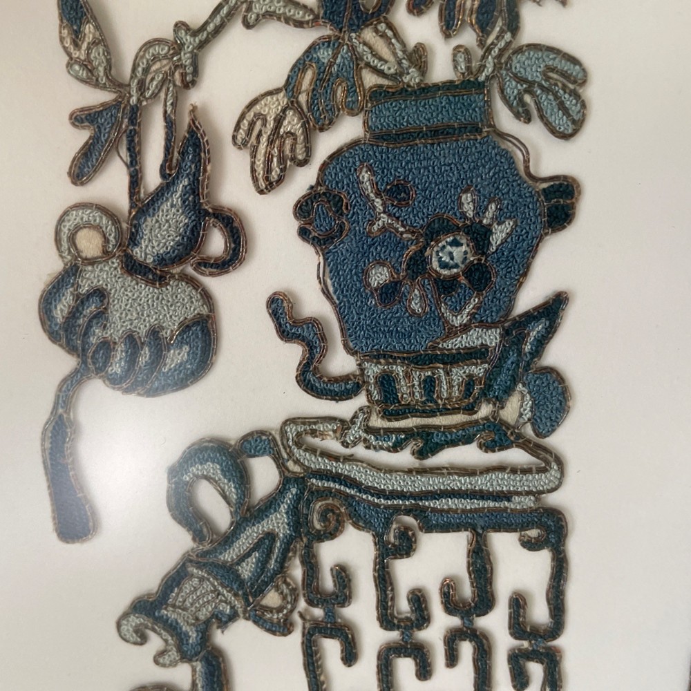 Chinese Medallions Textiles Framed