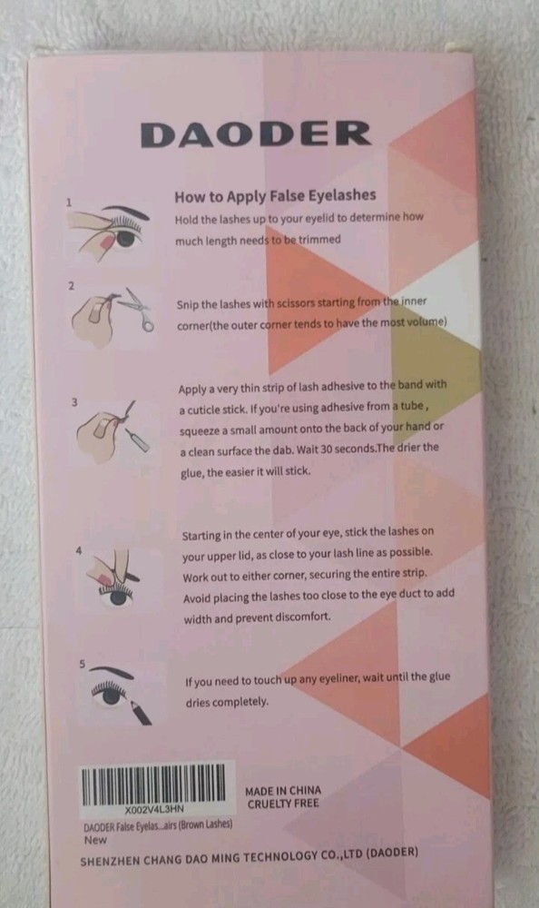 Daoder Colored Lashes 10 Pairs Brown New In Box