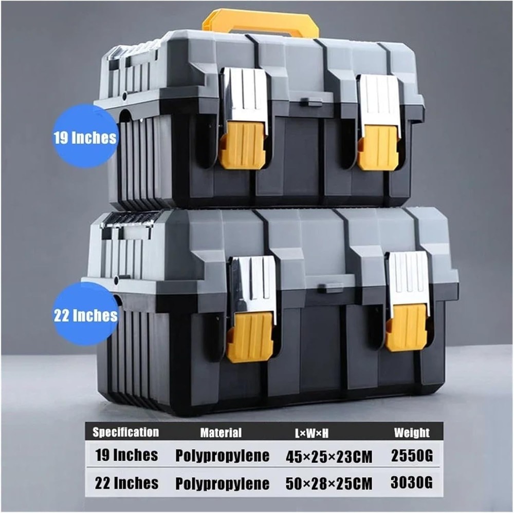 Empty Large Tool Box 3-stage Storage Case Organizer Waterproof Plastic Pelican H