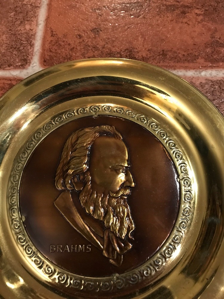Brahms Composer Signed Solid Brass Made In England Hang Plate FREE SHIPPING