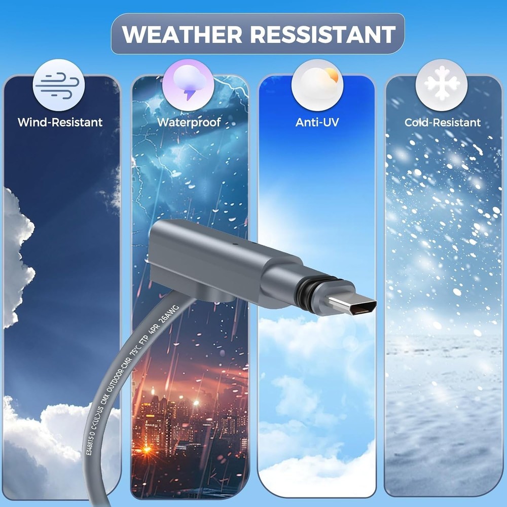 Starlink Gen 2 Cable 150FT, ONLY for Gen 2 Rectangular Dish, Waterproof