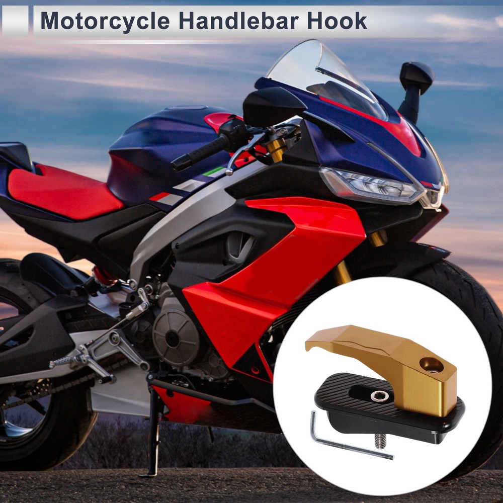 Alluper Alloy Motorcycle Hook for Minio Rectangular 1 Set Earth Yellow