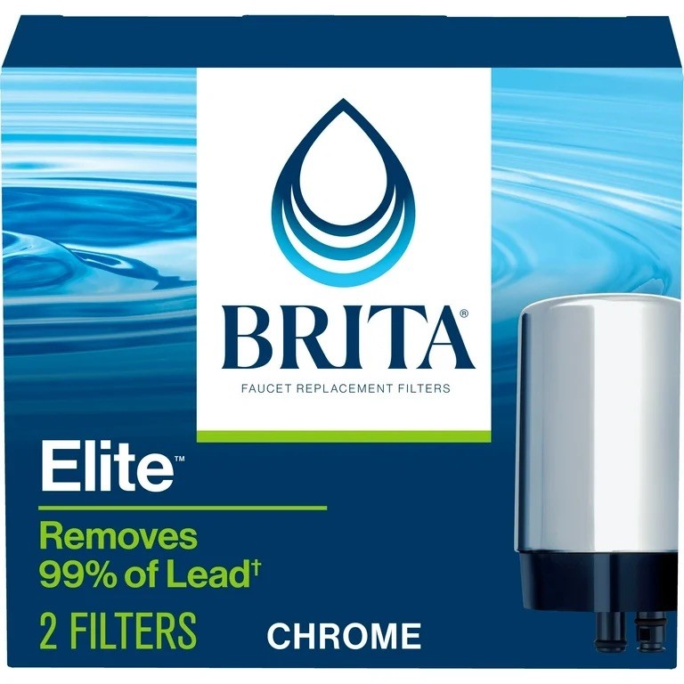 NEW BRITA Faucet Elite Chrome Replacement Filter 2-Pack  Remove 99% of Lead