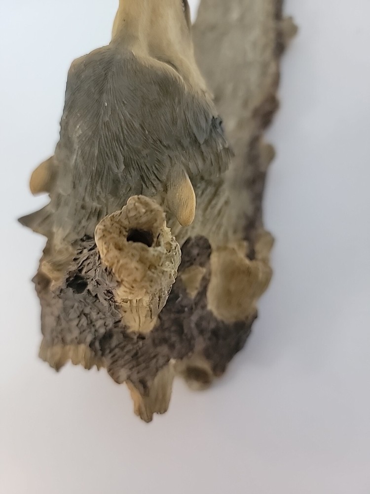 Resin Wolf Howling Wood Like Tree Incense Burner Holder