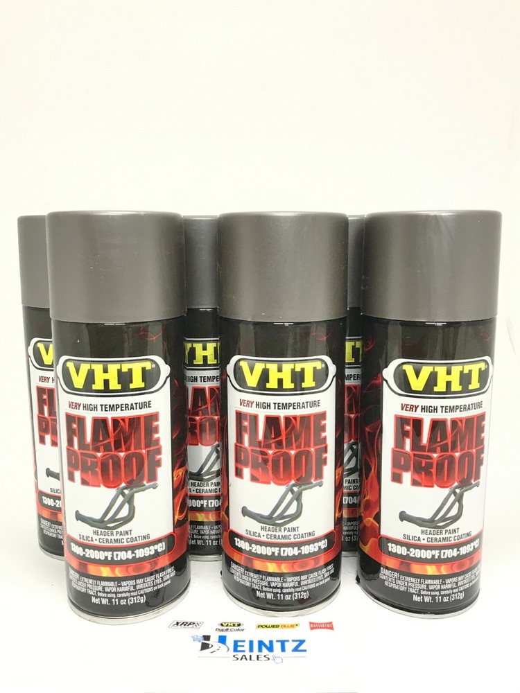 VHT SP998-6 PACK CAST IRON High Temperature Flame Proof Header Paint - 11 oz