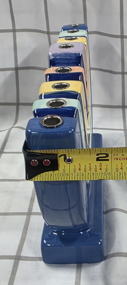 Ceramic Menorah; Tree Design With Sturdy Candle Holders