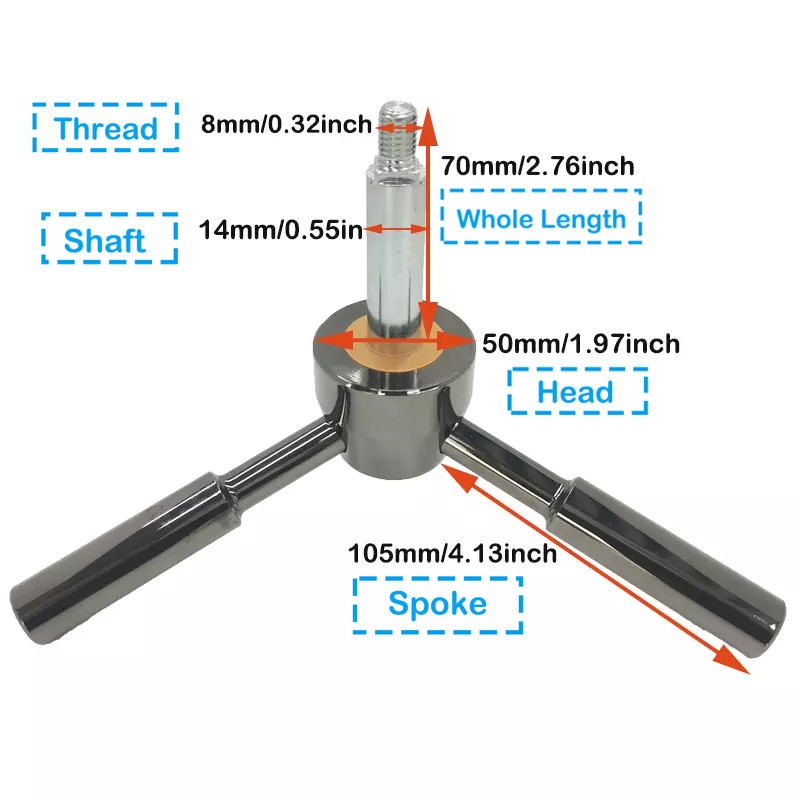3 Spoke Gun Safe Handle Replacement, Black Heavy-Duty Handle for Gun Safe