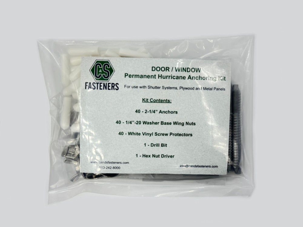 Door / Window Permanent Hurricane Anchoring Kit Silver