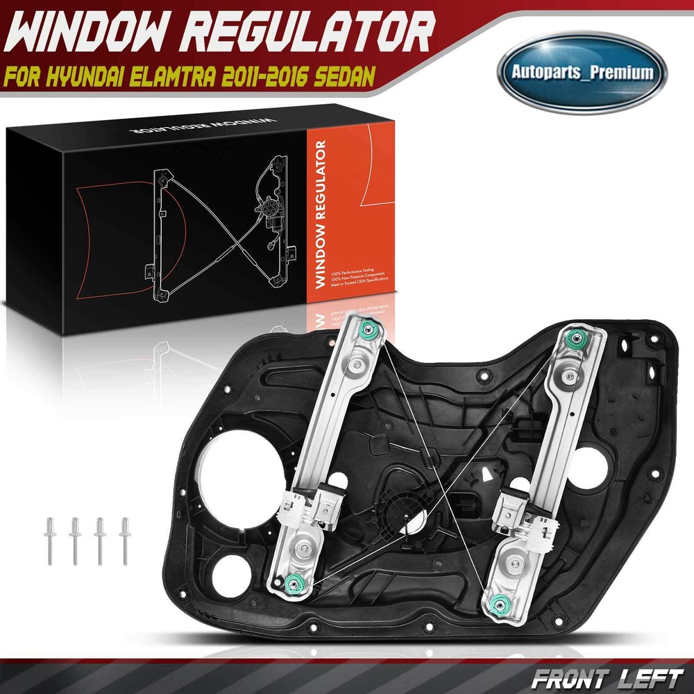 Power Window Regulator with Panel for Hyundai Elamtra 2011-2016 Sedan Front Left