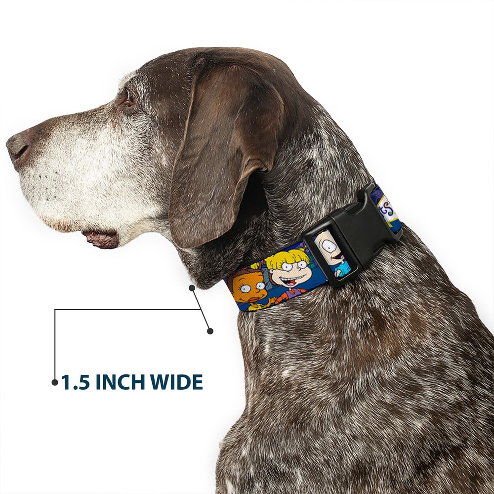 Plastic Clip Collar RUGRATS Group Pose NARROW-Medium 8.5-12"