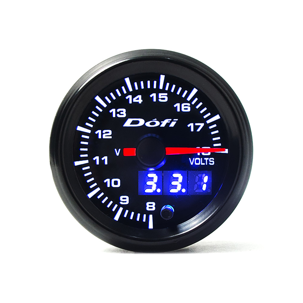 2" 52mm 7 Color LED Digital&Pointer Car Volt Meter 8-18V Voltmeter Voltage Gauge